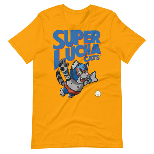 Super Lucha Cats Retro SMB3 T-Shirt
